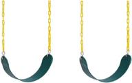 🪂 caromy heavy duty swing seat: premium outdoor kids swing set accessories - 2 pack green for swing chains and snap hooks логотип