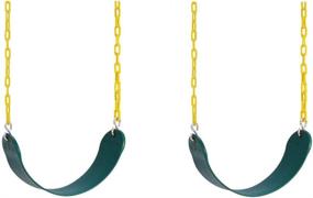 img 4 attached to 🪂 Caromy Heavy Duty Swing Seat: Premium Outdoor Kids Swing Set Accessories - 2 Pack Green for Swing Chains and Snap Hooks