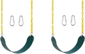 img 3 attached to 🪂 Caromy Heavy Duty Swing Seat: Premium Outdoor Kids Swing Set Accessories - 2 Pack Green for Swing Chains and Snap Hooks