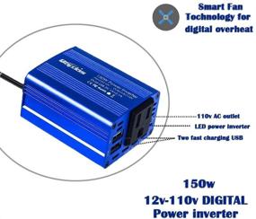 img 3 attached to 🚗 Bapdas 150W Автомобильный преобразователь напряжения: DC 12V в 110V AC Конвертер для автомобиля + Двойной USB адаптер-Синий