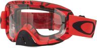 🔴 intimidator blood red frame/clear lens oakley o2 mx men's goggles logo