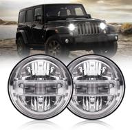 🔆 enhanced vision: 7 inch led headlights with drl for jeep wrangler jk jku lj cj tj 1997-2018 - dot approved, high & low beam compatibility - exclusive patent (chrome) logo