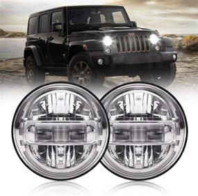 img 4 attached to 🔆 Enhanced Vision: 7 Inch LED Headlights with DRL for Jeep Wrangler JK JKU LJ CJ TJ 1997-2018 - DOT Approved, High & Low Beam Compatibility - Exclusive Patent (Chrome)