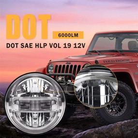 img 2 attached to 🔆 Enhanced Vision: 7 Inch LED Headlights with DRL for Jeep Wrangler JK JKU LJ CJ TJ 1997-2018 - DOT Approved, High & Low Beam Compatibility - Exclusive Patent (Chrome)