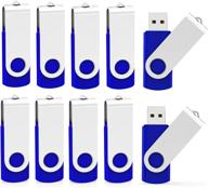 🔑 kootion 10-pack 1gb usb flash drive with swivel thumb drive design, keychain attachment - blue logo