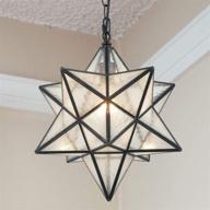 💡 stunning 16'' modern moravian star pendant light with seeded large glass and chain logo