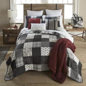 img 4 attached to 🛏️ London Donna Sharp King Bedding Set - Contemporary 3 Piece Quilt Set with King Quilt & Pillow Shams; Machine Washable