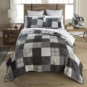 img 3 attached to 🛏️ London Donna Sharp King Bedding Set - Contemporary 3 Piece Quilt Set with King Quilt & Pillow Shams; Machine Washable
