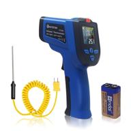 ketotek infrared thermometer: dual laser non contact temperature gun -58-1022℉ with color lcd, k type thermocouple, humidity - ideal for cooking, pizza oven, bbq, freezer, industrial logo