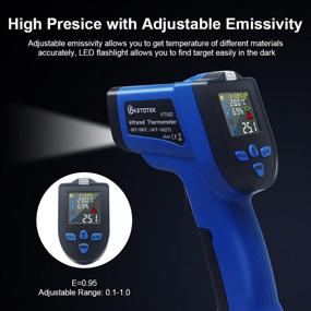 img 2 attached to Ketotek Infrared Thermometer: Dual Laser Non Contact Temperature Gun -58-1022℉ with Color LCD, K Type Thermocouple, Humidity - Ideal for Cooking, Pizza Oven, BBQ, Freezer, Industrial