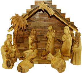 img 4 attached to Holy Land Market Olive Wood Nativity Set - Contemporary Design