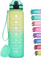 💧 32oz motivational water bottle with time marker, fruit infuser, and carrying strap - bpa-free, leak-proof, non-toxic 1l bottle for fitness, gym, and outdoor sports logo