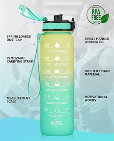 img 2 attached to 💧 32oz Motivational Water Bottle with Time Marker, Fruit Infuser, and Carrying Strap - BPA-Free, Leak-Proof, Non-Toxic 1l Bottle for Fitness, Gym, and Outdoor Sports