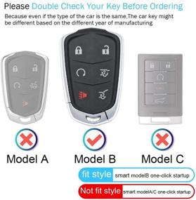 img 2 attached to 🔑 Premium Key Cover Case with Keychain for Cadillac Escalade - 2015-2018 Remote Key Protection and Style - Cadillac Escalade Key Holder with 6-Button Design