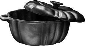 img 4 attached to 🍲 4 Quart Pumpkin Soup Pot: Pre-Seasoned Cast Iron Casserole for Oven-to-Table Presentations of Soups, Stews, Beans, and Family Favorites - Nonstick Pot