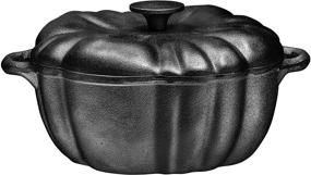 img 3 attached to 🍲 4 Quart Pumpkin Soup Pot: Pre-Seasoned Cast Iron Casserole for Oven-to-Table Presentations of Soups, Stews, Beans, and Family Favorites - Nonstick Pot