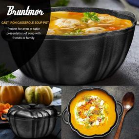 img 2 attached to 🍲 4 Quart Pumpkin Soup Pot: Pre-Seasoned Cast Iron Casserole for Oven-to-Table Presentations of Soups, Stews, Beans, and Family Favorites - Nonstick Pot