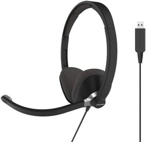 img 4 attached to Koss CS300-USB Noise Cancelling Double-Sided On-Ear Communication Headset with Flex Microphone Arm, Wired USB Plug, Black