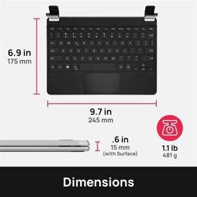 img 1 attached to 💻 Brydge 10.5 Go+ Wireless Keyboard with Precision Touchpad for Microsoft Surface Go 1 & 2 - Designed for Surface (Silver)