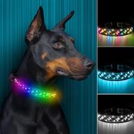 enhanced visibility and safety: led dog collar with d ring, usb rechargeable, adjustable, waterproof, and reflective stripes logo