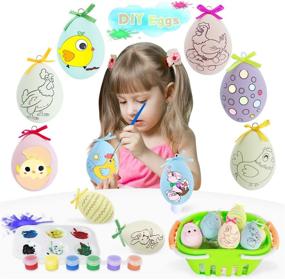 img 4 attached to HISTOYE Painting Eggs Toys Kit for Kids - DIY Easter Eggs Plastic Halloween Easter Basket Stuffers Decoration Kit - Baby Doodle Hand Drawn Eggs Toy Gift for Girls and Boys - 10 Pack Easter Crafts Party Favor