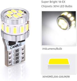 img 2 attached to 🔆 LUYED 10X 310 Lumens Super Bright Canbus W5W 194 168 2825 LED Bulbs - Xenon White (Newest Heat Dissipation Design)