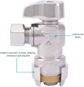 img 3 attached to 🦈 SharkBite Compression Angle Stop Valve, 1/2 x 3/8 - Push-to-Connect, PEX, Copper, CPVC, PE-RT (4 Pack)