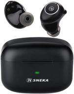 🎧 sneka ipx8 waterproof wireless earbuds with deep bass & mini charging case - perfect for sports & running logo