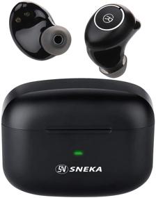 img 4 attached to 🎧 SneKa IPX8 Waterproof Wireless Earbuds with Deep Bass & Mini Charging Case - Perfect for Sports & Running