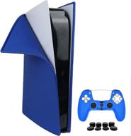 🎮 aosai ps5 silicone skin cover - dustproof anti-scratch anti-fall protector case for sony playstation 5 - digital edition, blue logo