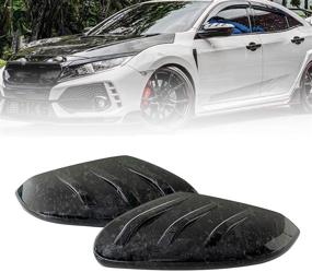 img 4 attached to Mugen Style Forged Carbon Fiber Civic Mirror Covers Diffuser Car Side Mirror Caps For 10Th Generation Honda Civic Sedan Coupe Hatchback 2016-2021 (Forged Carbon)