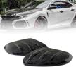 mugen style forged carbon fiber civic mirror covers diffuser car side mirror caps for 10th generation honda civic sedan coupe hatchback 2016-2021 (forged carbon) logo