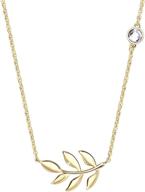 🌿 dainty 14k gold/rose gold/silver olive branch leaf necklace for women - elegant gold jewelry for women and girls logo