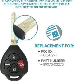 img 1 attached to Keyless2Go Replacement: Новый брелок для автомобиля Toyota Avalon & Corolla с чипами GQ4-29T и 4D67.