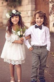 img 3 attached to 👧 Детские винтажные вечерние платья с рукавами - элегантные платья из кружев для церемоний