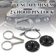 sporacingrts universal cnc aluminum hood pins lock latches - enhanced appearance kit with 2pcs hood locks in sleek black design logo
