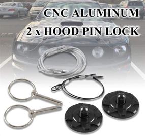 img 4 attached to Sporacingrts Universal CNC Aluminum Hood Pins Lock Latches - Enhanced Appearance Kit with 2PCs Hood Locks in Sleek Black Design