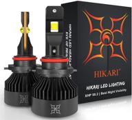 hikari visionplus led bulbs 9005/hb3/9145 - 15000 lumens, 30w xhp50.2 led, 100w equivalent, high lumens kit, 6000k white, ip68 waterproof - upgrade, replacement for halogen, 9140 h10 fog light logo