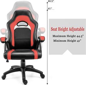 img 2 attached to Ergonomic Double Cushioned Office Chair with Lumbar Support for 🪑 Gaming, Desk Tasks & More, Enhanced with Smooth Rolling Swivel Caster Wheels