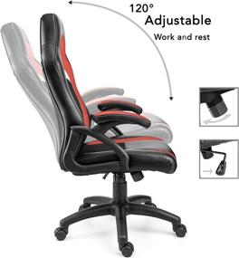 img 1 attached to Ergonomic Double Cushioned Office Chair with Lumbar Support for 🪑 Gaming, Desk Tasks & More, Enhanced with Smooth Rolling Swivel Caster Wheels