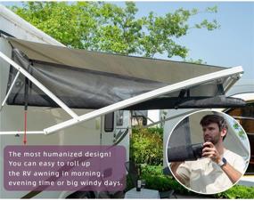 img 3 attached to 🌞 Dulepax RV Awning Side Shade - 9'X7' Sun Shade with Black Knife Coated Mesh Screen, Complete Accessories Included - Blocks 86% of UV Rays - 3 Year Warranty