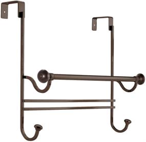 img 3 attached to 🚪 iDesign York Bronze Over the Bathroom Shower Door Bath Towel Bar with Hooks: Organize and Maximize Your Bathroom Space!