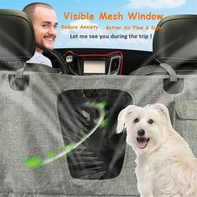 img 1 attached to Ultimate Protection and Comfort: Hanjo Pets Car Dog Cover Back Seat - Waterproof Car Hammock for 🐶 Dogs with Mesh Window, Big Pocket, and Nonslip Rubber Back - Ideal for Car/Truck/SUV - Washable Luxury Material