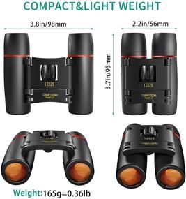 img 3 attached to 👀 POLDR 12X25 Small Pocket Binoculars: Compact Binoculars for Adults and Kids - Ideal for Bird Watching, Concerts, Theater, and Opera