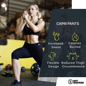 img 1 attached to Slimming Capri Pants for Women: HOT SHAPERS Yoga and Compression Leggings