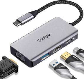 img 4 attached to 💻 INTPW USB C to VGA/HDMI 4K Multiport Adapter for MacBook Pro/Air, Dell XPS, Nintendo Switch