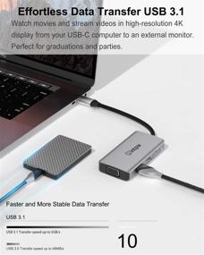 img 2 attached to 💻 INTPW USB C to VGA/HDMI 4K Multiport Adapter for MacBook Pro/Air, Dell XPS, Nintendo Switch