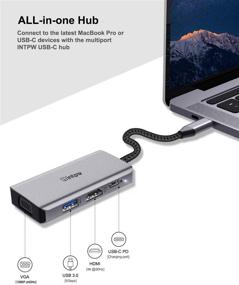 img 3 attached to 💻 INTPW USB C to VGA/HDMI 4K Multiport Adapter for MacBook Pro/Air, Dell XPS, Nintendo Switch