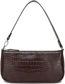 img 3 attached to 👜 Мини-сумки с крокодиловым узором: стильные небольшие плечевые сумки для женщин
