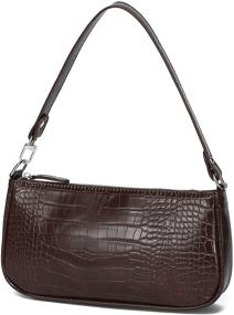 img 4 attached to 👜 Мини-сумки с крокодиловым узором: стильные небольшие плечевые сумки для женщин